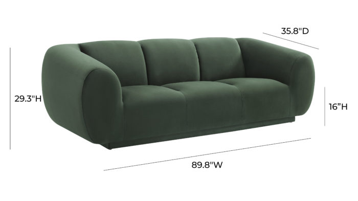 EMMET FOREST GREEN VELVET SOFA - Image 6