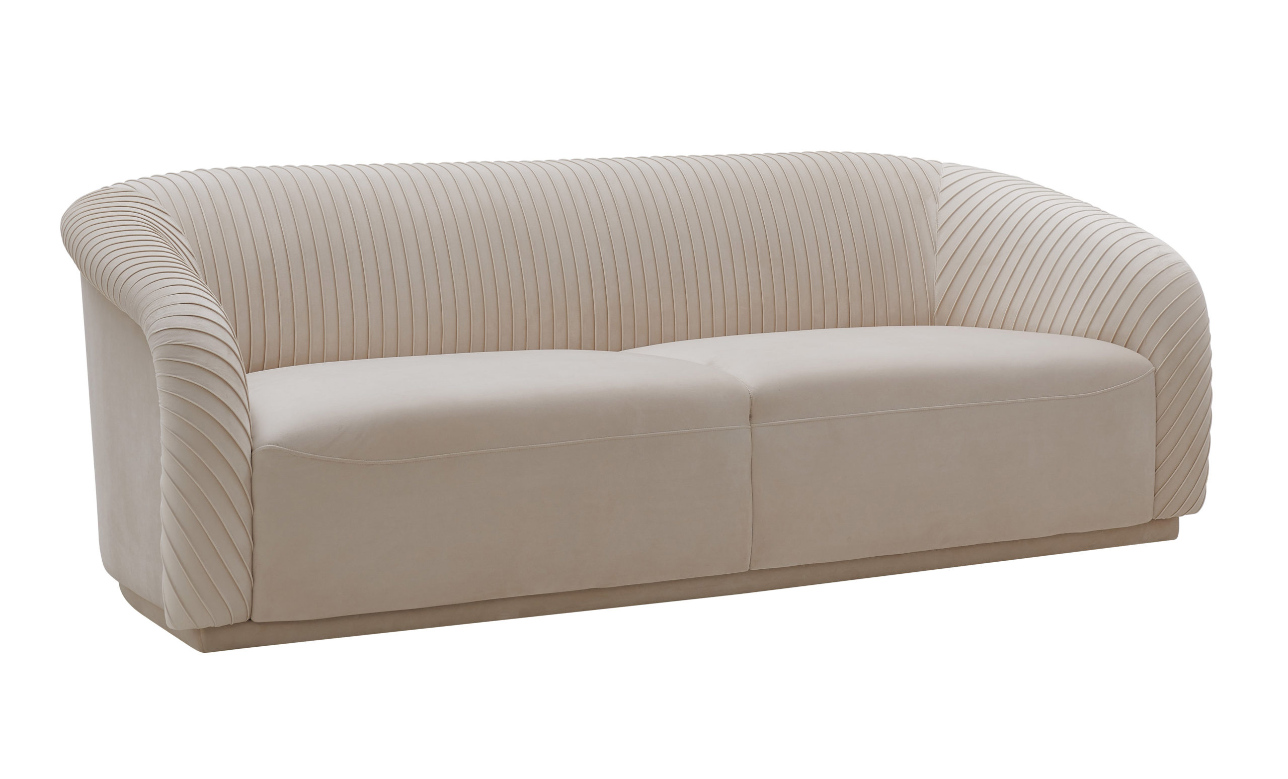 YARA PLEATED BEIGE VELVET - Image 3