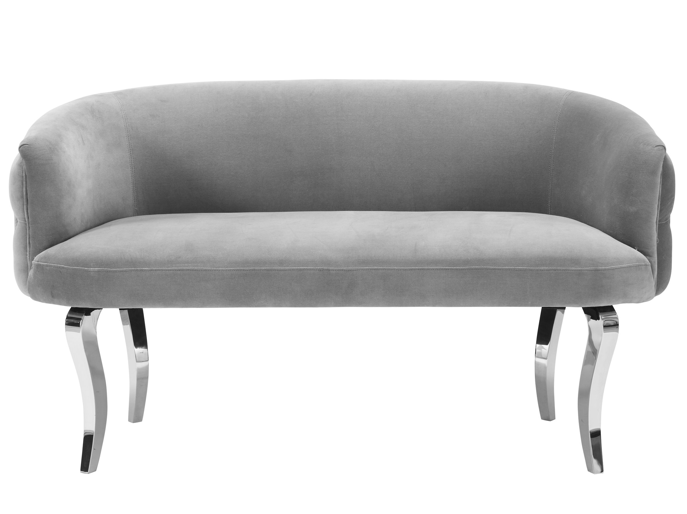 ADINA GREY VELVET LOVESEAT WITH SILVER LEGS - Image 3