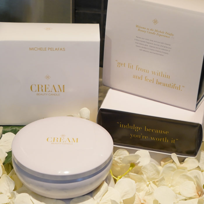 Cream Beauty Candle by Michele Pelafas