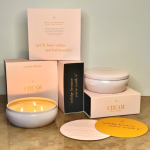 Cream Beauty Candle by Michele Pelafas